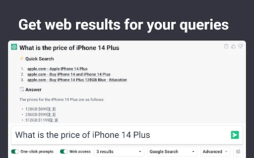 WebChatGPT: Palakasin ang Iyong ChatGPT Gamit ang Web Access - Screenshot 1