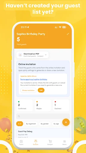 I-download ang Fiesta: Party Invitation Plan – RSVP at Invitations - Screenshot 1