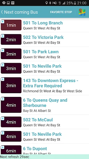 I-download ang Toronto Bus Tracker (TTC) – Realtime Bus Schedule - Screenshot 2