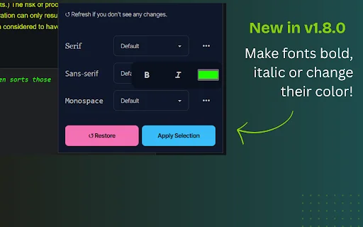 I-download ang Fontonic para sa Chrome – Baguhin ang Font ng Website - Screenshot 3