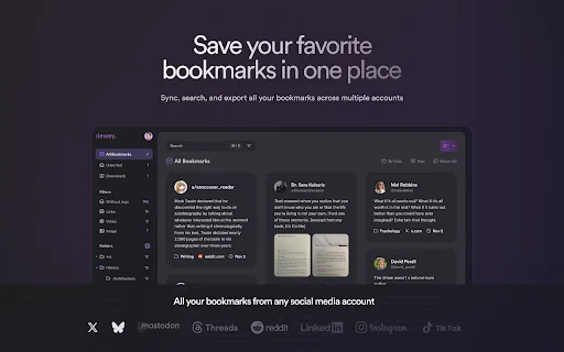 I-download ang Dewey: Pinakamahusay na Bookmark Organizer Tool - Screenshot 1