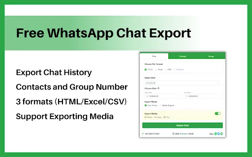 I-download ang Free WhatsApp Chat Export – I-save ang Contacts sa Excel - Screenshot 1