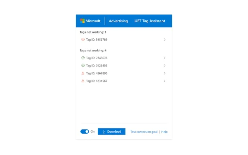 I-download ang UET Tag Helper – Debugging Tool para sa Microsoft Ads - Screenshot 2