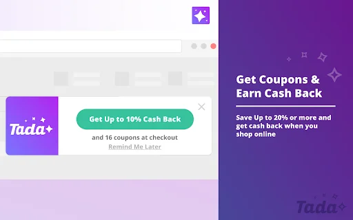I-download ang Tada Extension – Makatipid at Kumuha ng Cash Back - Screenshot 1